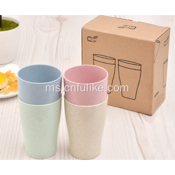 Set 4 Set Piala Minum Straw Gandum